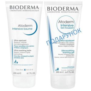 Набор Bioderma Atoderm Интенсив (Бальзам 200 мл + Гель Очищающий 200 мл)