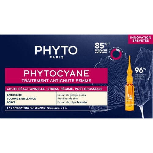 Средство против выпадения волос Phyto Phytocyane для женщин, 12 шт. х 5 мл