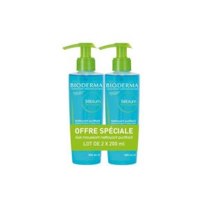 Набор Гель Bioderma Sebium очищающий 2*200 мл