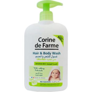 Гель для душа Corine De Farme увлажняющий для тела и волос, без сульфатов, 500 мл