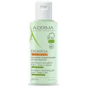 Гель A-Derma Exomega Control для душа очищающий с экстрактом овса Реальба и Омега-6 2 в 1 200 мл