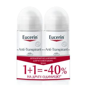 Антиперспирант Eucerin Дуэт роликовый без алюминия для чувствительной кожи 50 мл