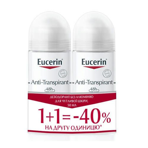 Антиперспирант Eucerin Дуэт роликовый без алюминия для чувствительной кожи 50 мл