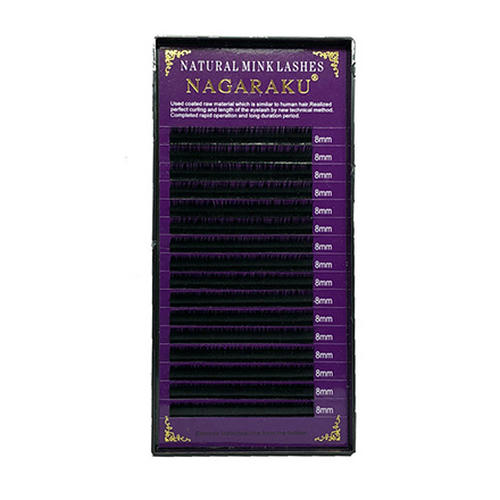 NAGARAKU, Ресницы на ленте Natural Mink, 8/0,07 мм, D-изгиб