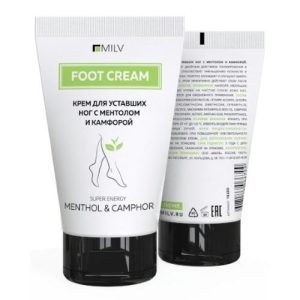 Milv, Крем для уставших ног, с ментолом и камфорой, 150 мл