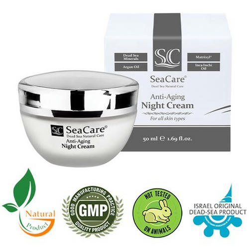 SeaCare, Антивозрастной ночной крем для лица с матриксил, минералами Мертвого моря и маслами Anti-Aging — изображение 5