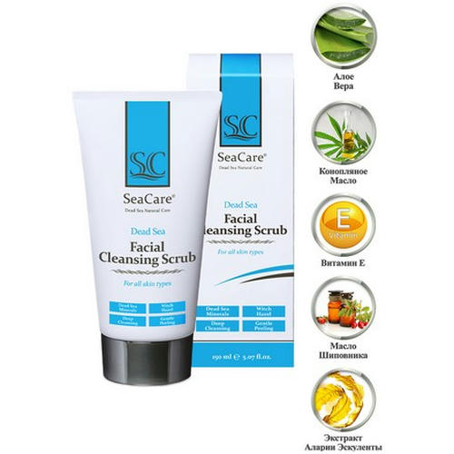SeaCare, Омолаживающий очищающий скраб для лица с минералами Мертвого моря и гамамелисом Dead Sea — изображение 4