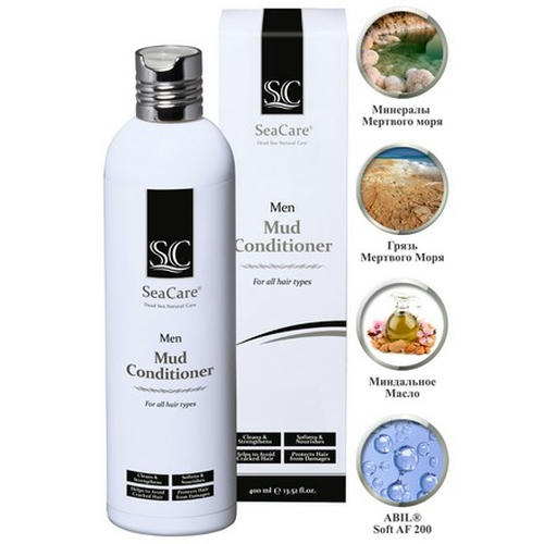 SeaCare, Мужской грязевой кондиционер с минералами и грязью Мертвого моря и миндальным маслом, 400 мл Men — изображение 4