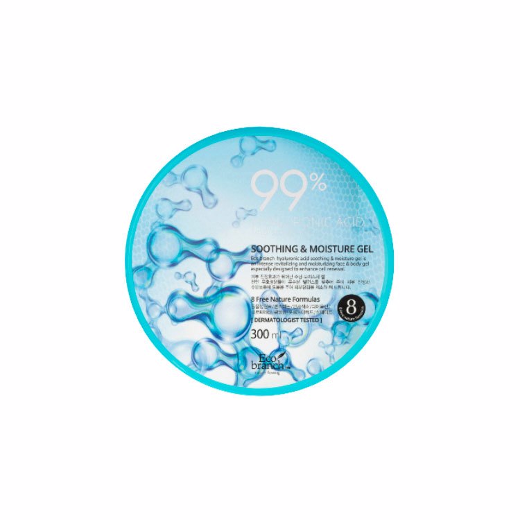 ECO BRANCH HYALURONIC ACID 99% SOOTHING & MOISTURE GEL (300ml), Успокаивающий и увлажняющий гель для лица с гиалуроновой кислотой (300мл)