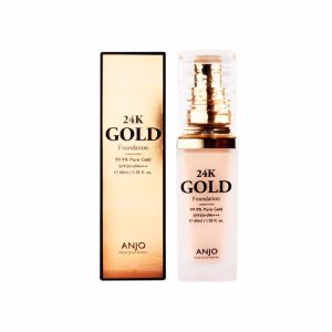 ANJO PROFESSIONAL 24K GOLD FOUNDATION #23 NATUAL BEIGE 40ml, Профессиональная тональная основа 24k золотом #23 Натуральный бежевый