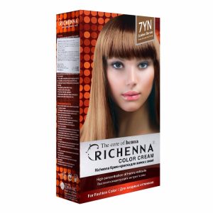 RICHENNA COLOR CREAM (HENNA) 7YN #GOLDEN BLONDE (60ml+60ml), Крем-краска для волос с хной #Золотая блондинка (60мл+60мл)
