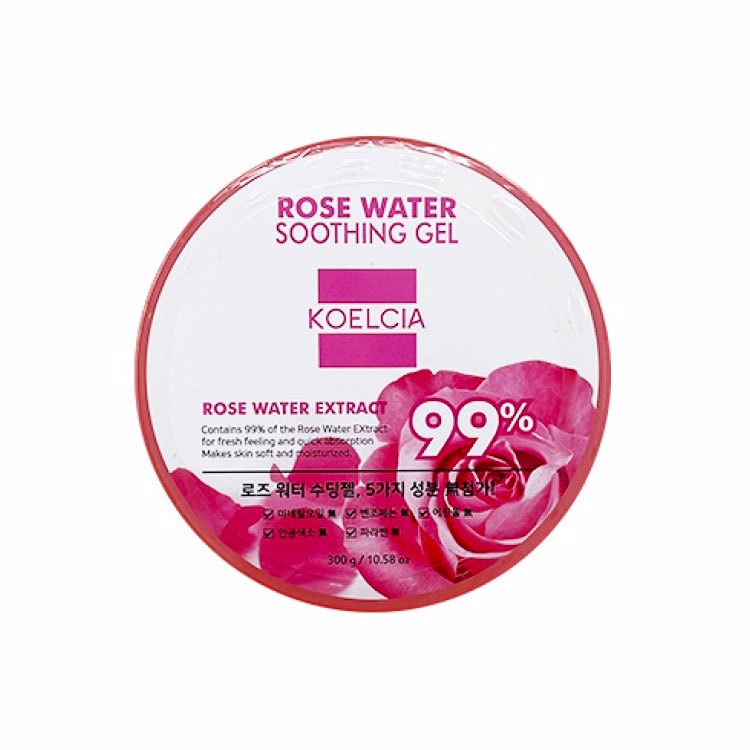 KOELCIA ROSE WATER SOOTHING GEL (300gr), Успокаивающий гель с розовой водой (300гр)