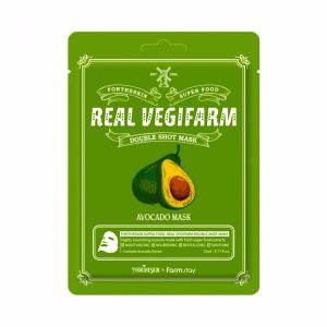 FORTHESKIN SUPER FOOD REAL VEGIFARM DOUBLE SHOT MASK AVOCADO (10ea), Питательная маска для сухой кожи с экстрактом авокадо (10шт)