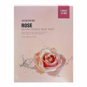 HEBEHEBA ROSE NATURE ESSENCE MASK SHEET (25ml*10ea), Тканевая маска с натуральной эссенцией розы (25мл*10шт)