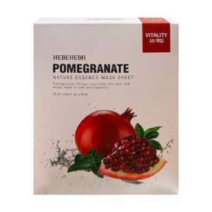 HEBEHEBA POMEGRANATE NATURAL ESSENCE MASK SHEET (25ml*10ea), Тканевая маска с натуральной эссенцией граната (25мл*10шт)