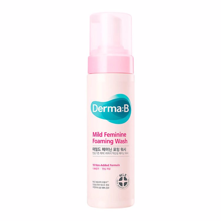 DERMA:B MILD FEMININE FOAMING WASH (200ml), Слабокислотная очищающая пенка для интимной гигиены (200мл)