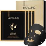MAXCLINIC PROPOLIS BLACK MASK (4ea), Тканевая чёрная маска с прополисом для питания и эластичности кожи (4шт)