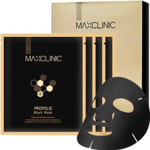 MAXCLINIC PROPOLIS BLACK MASK (4ea), Тканевая чёрная маска с прополисом для питания и эластичности кожи (4шт)