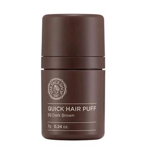 THE FACE SHOP QUICK HAIR PUFF DARK BROWN #02 (7ml), Цветная пудра для быстрой окраски #02 Тёмно Коричневый (7мл)