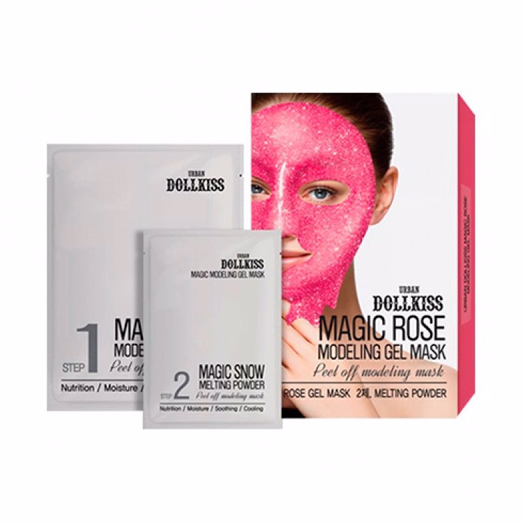 URBAN DOLLKISS MAGIC ROSE MODELING GEL MASK (50gr+5gr), Гелевая маска для лица с экстрактом розы (50гр+5гр)