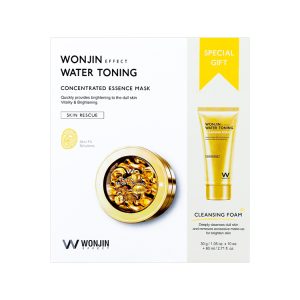 WONJIN EFFECT WATER TONING CONCENTRATED ESSENCE MASK (30gr * 10pcs + 80ml), Набор тканевых масок для лица + пенка для умывания (30гр * 10лист + 80мл)