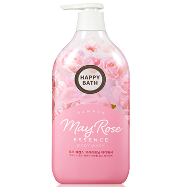 HAPPY BATH ESSENCE BODY WASH DAMASK MAY ROSE (900ml), Увлажняющая эссенция для тела с ароматом дамасской розы (900мл)