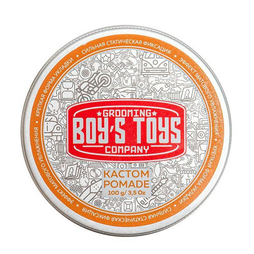 Boys Toys, Помада для укладки волос сильной фиксации и средним уровнем блеска Custom Pomade Strong Hold, 100 мл