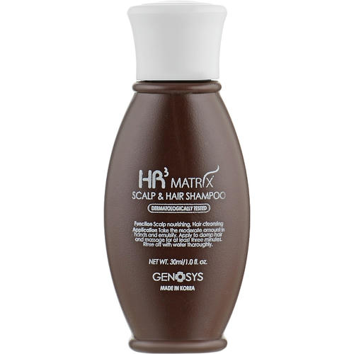 Genosys HR3 MATRIX Scalp & Hair Shampoo (мини), Шампунь против выпадения и для стимуляции роста волос, 30ml — изображение 2