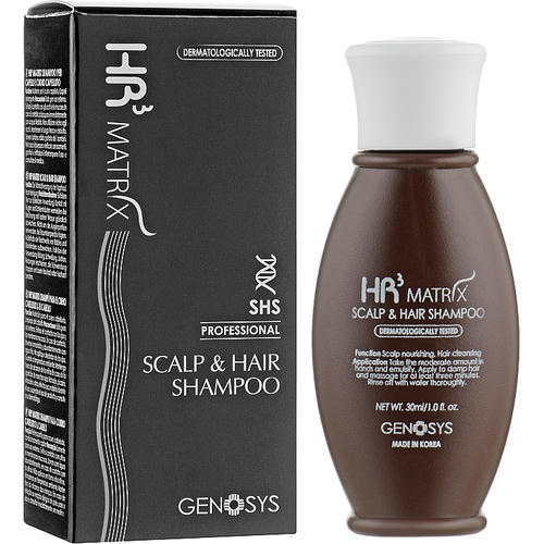 Genosys HR3 MATRIX Scalp & Hair Shampoo (мини), Шампунь против выпадения и для стимуляции роста волос, 30ml