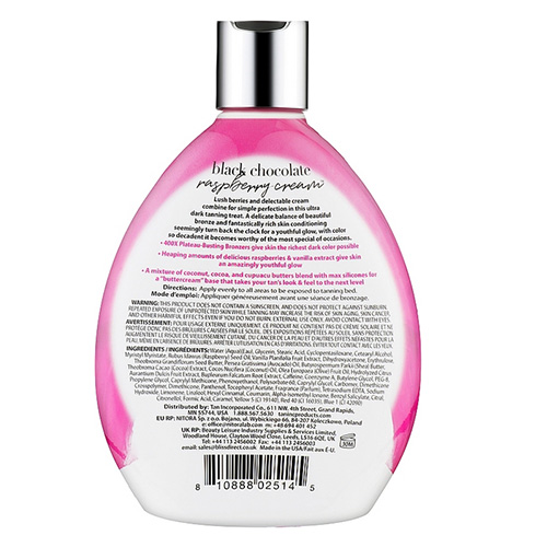 Крем для солярия для ультра темного оттенка с омолаживающим эффектом - Tan Incorporated Raspberry & Cream 400x Double Dark Black Chocolate — изображение 2