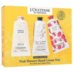 Набор для ухода за руками - L'Occitane Pink Flowers Hand Cream Trio (h/cr/3x75ml)
