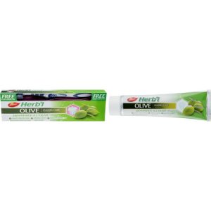 Набор "Оливка", синяя, Dabur Herb`l (toothbrush/1шт + toothpaste/150g)