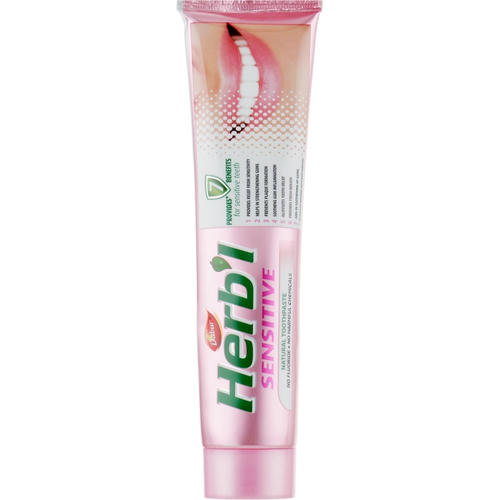Набор "Sensitive", голубая, Dabur Herb`l (toothbrush/1шт + toothpaste/150g) — изображение 2