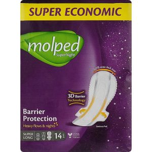 Molped, Гигиенические прокладки Super Night Super Long, 14 шт.