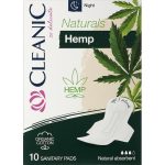 Cleanic Naturals Hemp Night Sanitary Pads, Прокладки ночные с конопляным волокном, 10 шт.