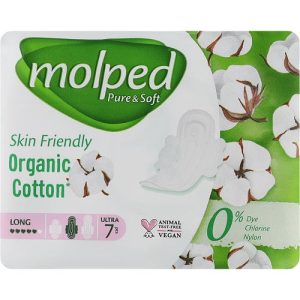 Molped, Гигиенические прокладки Pure & Soft Long, 5 капель, 7 шт.