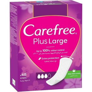 Carefree Plus Large Aloe, Ежедневные гигиенические прокладки с алоэ, 48 шт.