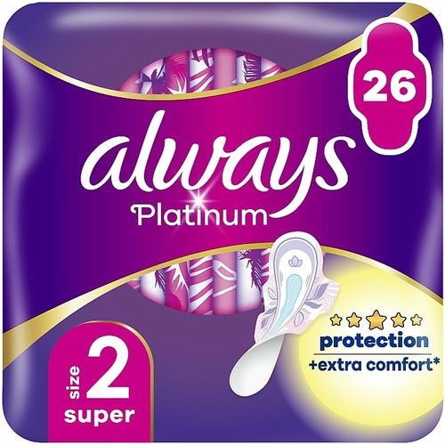 Always Platinum Protection +Extra Comfort Super, Гигиенические прокладки, размер 2, 26 шт