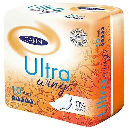 Carin Ultra Wings 0% Perfume, Гигиенические прокладки, 10 шт