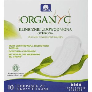 Corman Organyc Wings Heavy Flow, Гигиенические ночные прокладки с крылышками, 10 шт