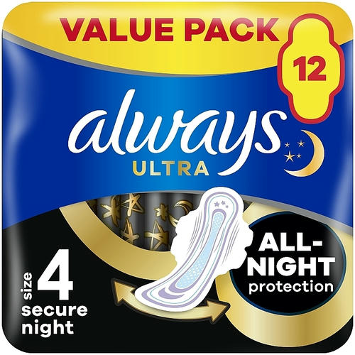 Always Ultra Secure Night Instant Dry Protection, Гигиенические прокладки, 12 шт.