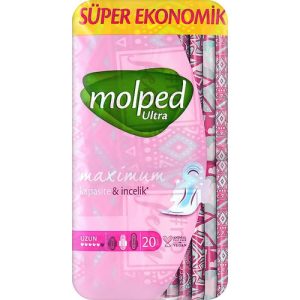 Molped, Гигиенические прокладки Ultra Super Economic Long, 5 капель, 20 шт