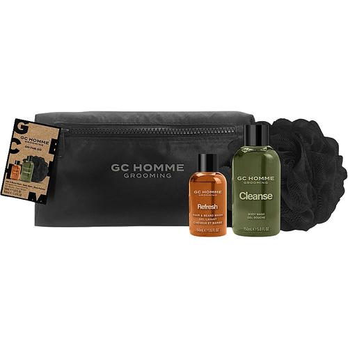 Набор, Grace Cole GC Homme Grooming On The Go (sh/gel/150ml + h/wash/50ml + sponge/1pc + bag/1pc)