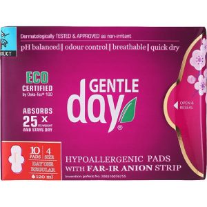 Gentle Day Pads With Far-Ir Anion Strip, Гигиенические прокладки, 10 шт.