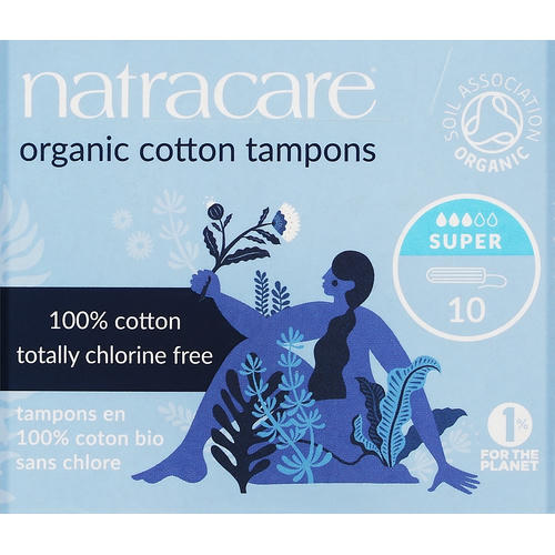 Natracare Organic Tampons Super, Тампоны органические, 10 шт.