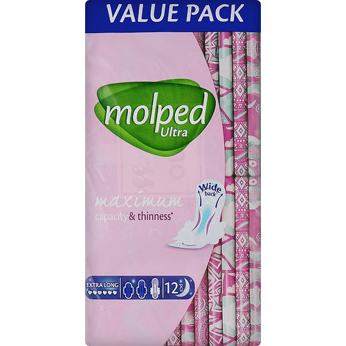 Molped, Гигиенические прокладки Ultra Night Eco, 12 шт