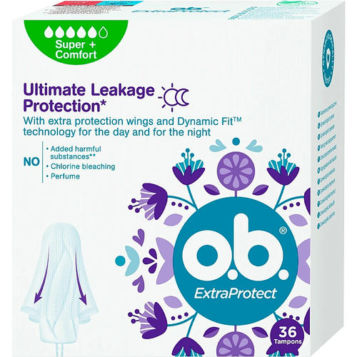 O.b. ExtraProtect Super+ Comfort, Тампоны, 36шт.