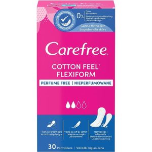 Carefree Cotton FlexiForm, Гигиенические ежедневные гибкие прокладки, 30шт