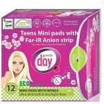 Gentle Day Teens Mini Pads With Far-Ir Anion Strip, Мини-прокладки для подростков, 12 шт.