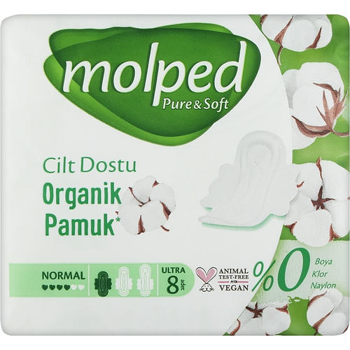 Molped, Гигиенические прокладки Pure & Soft Normal, 4 капли, 8 шт.